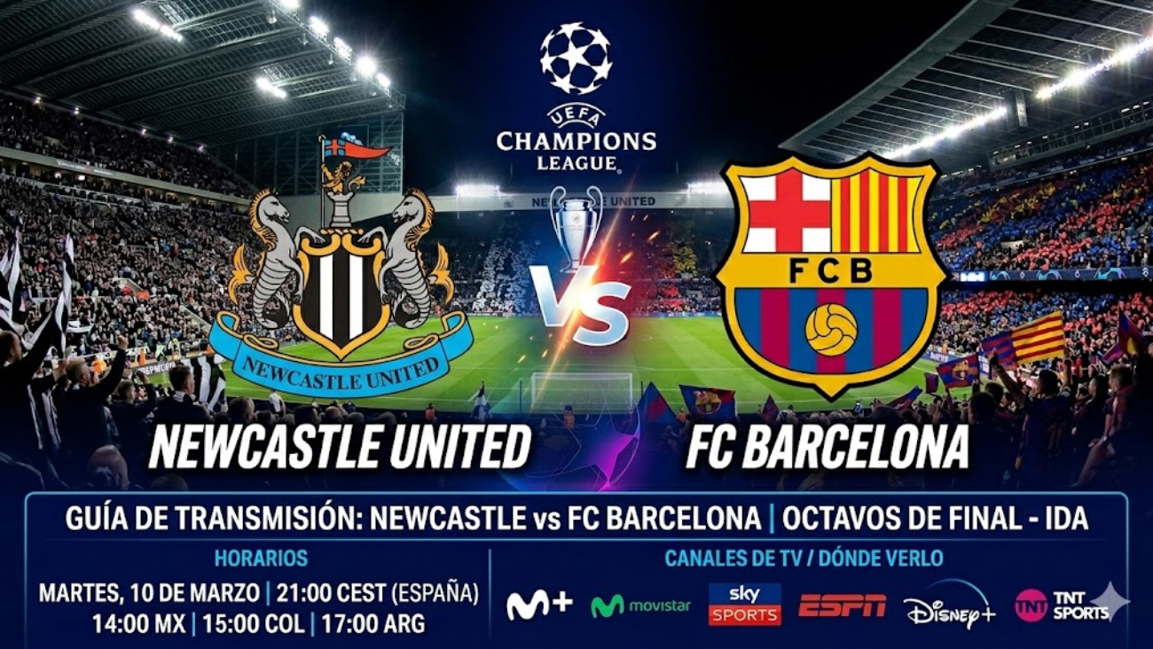 Cuándo y dónde ver Newcastle vs Barcelona: horarios y TV del partido de Champions