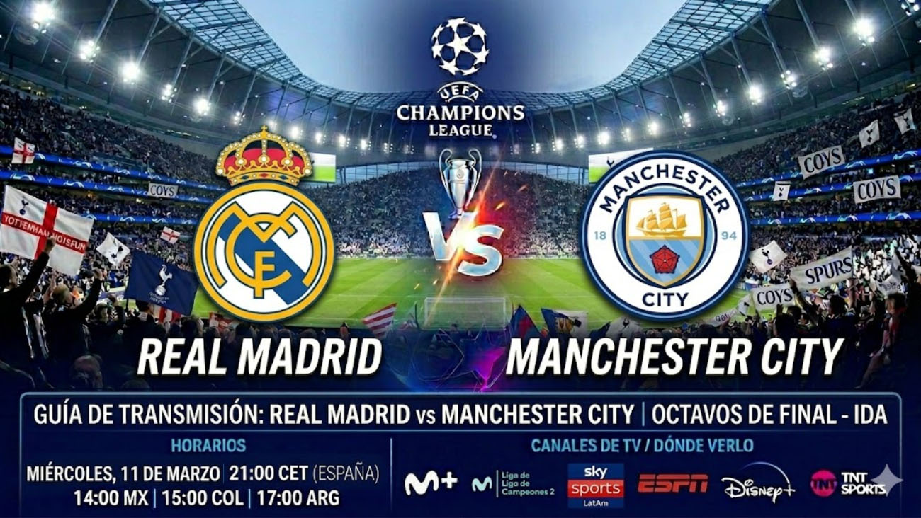 Cuándo y dónde ver Real Madrid vs Manchester City: horarios y TV del partido de Champions