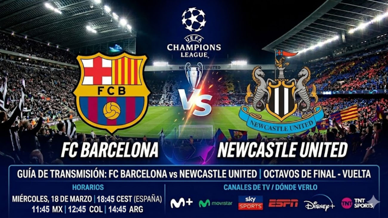 Cuándo y dónde ver Barcelona vs Newcastle: horarios y TV del partido de Champions