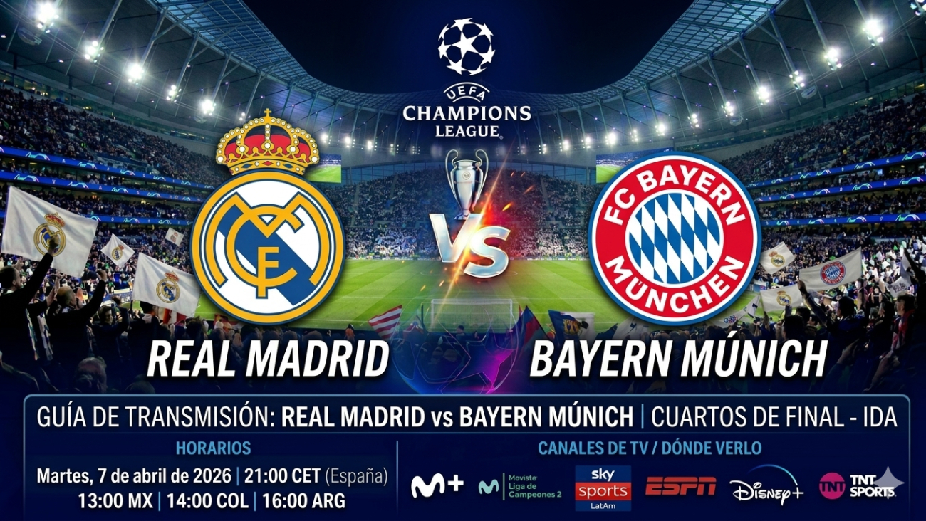 Cuándo y dónde ver Real Madrid vs Bayern Múnich: horarios y TV del partido de Champions