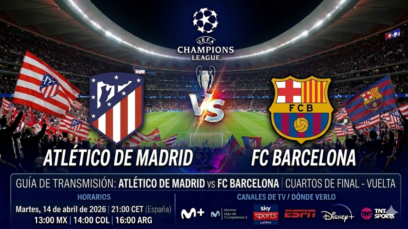 Cuándo y dónde ver Atlético de Madrid vs Barcelona: horarios y TV del partido de Champions
