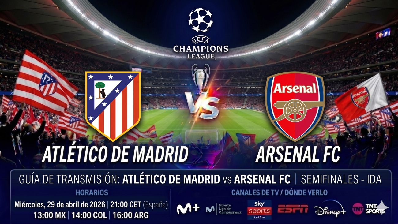 Cuándo y dónde ver Atlético de Madrid vs Arsenal: horarios y TV del partido de Champions