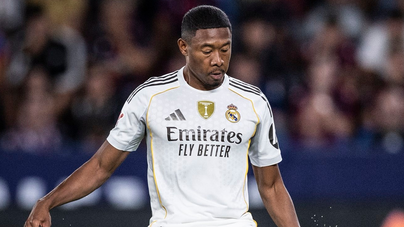 David Alaba en un partido del Real Madrid en la 25-26