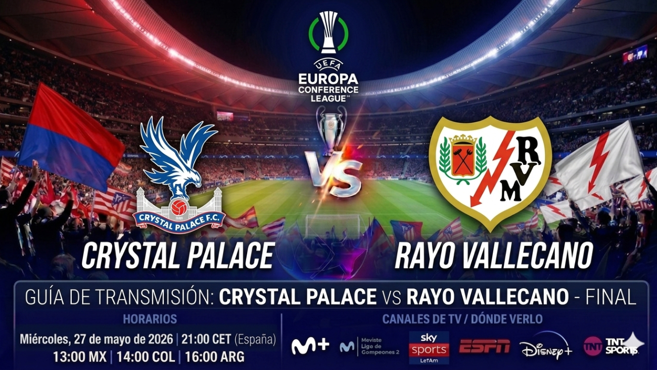 Cuándo y dónde ver Crystal Palace vs Rayo Vallecano: horarios y TV de la final de la Conference League