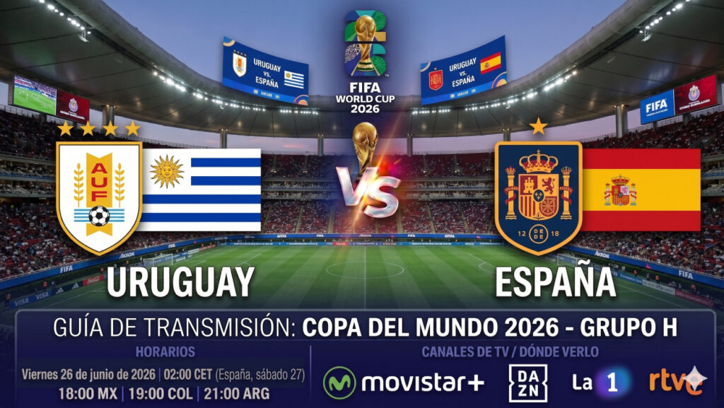Cuándo y dónde ver Uruguay vs España: horarios y TV del partido del Mundial