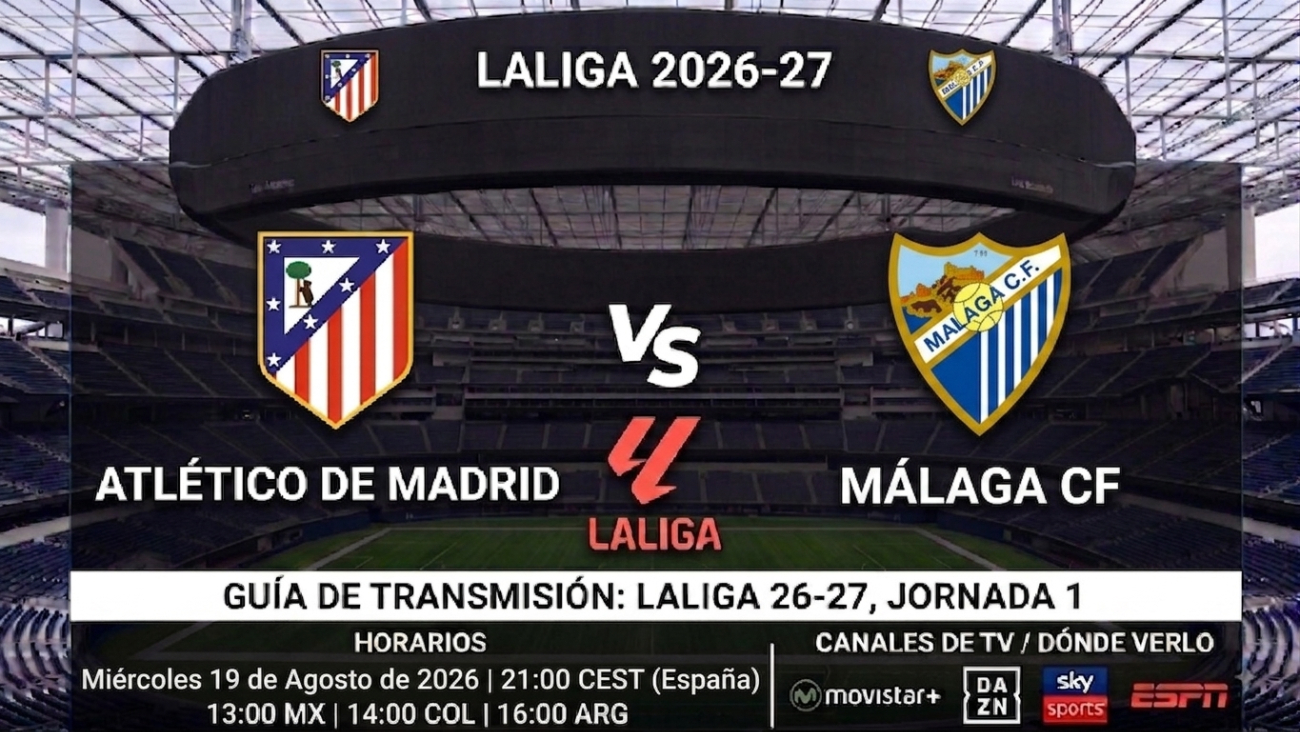 Atlético de Madrid vs Málaga: horarios y guía de TV del partido de LaLiga 26-27
