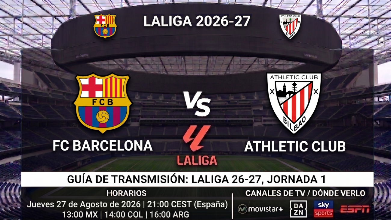 Barcelona vs Athletic: horarios y guía de TV del partido de LaLiga 26-27