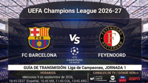 Barcelona vs Feyenoord: horarios y guía de TV del partido de Champions 26-27