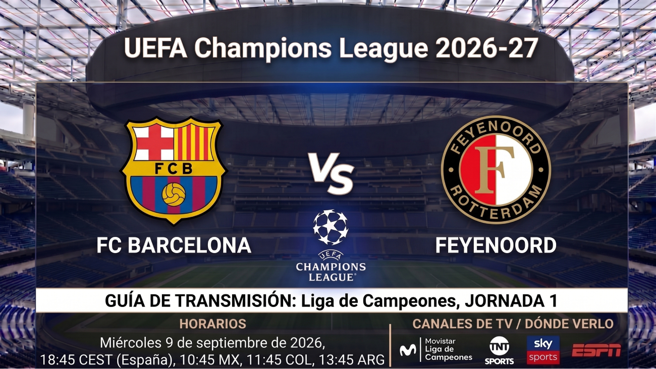 Barcelona vs Feyenoord: horarios y guía de TV del partido de Champions 26-27