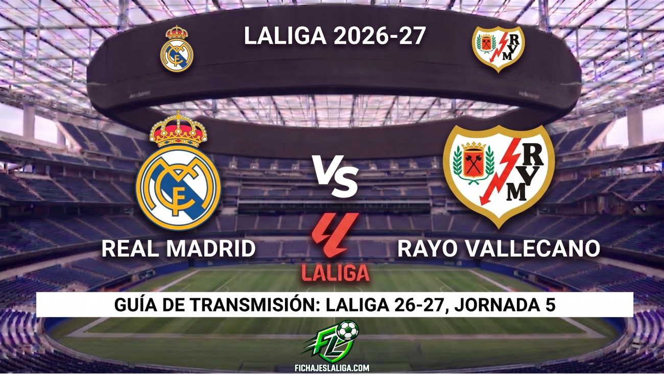 Real Madrid vs Rayo Vallecano: horarios y guía de TV del partido de LaLiga 26-27
