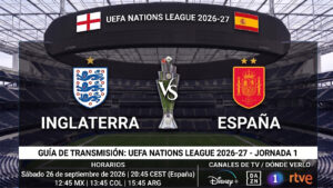 Inglaterra vs España: cuándo y dónde ver el partido de la Nations League