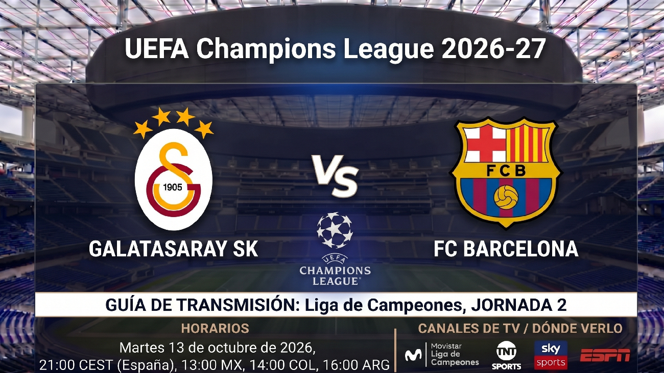 Galatasaray vs Barcelona: horarios y guía de TV del partido de Champions 26-27